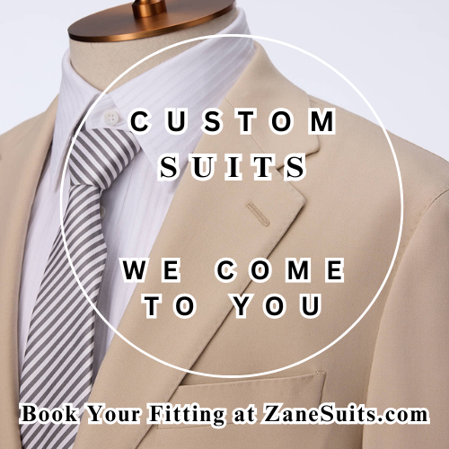 Custom wedding suits for grooms and groomsmen available in Jacksonville Florida with group fittings in-store or at your preferred location. Includes tuxedos, dress shirts, waistcoats, and formalwear for weddings.