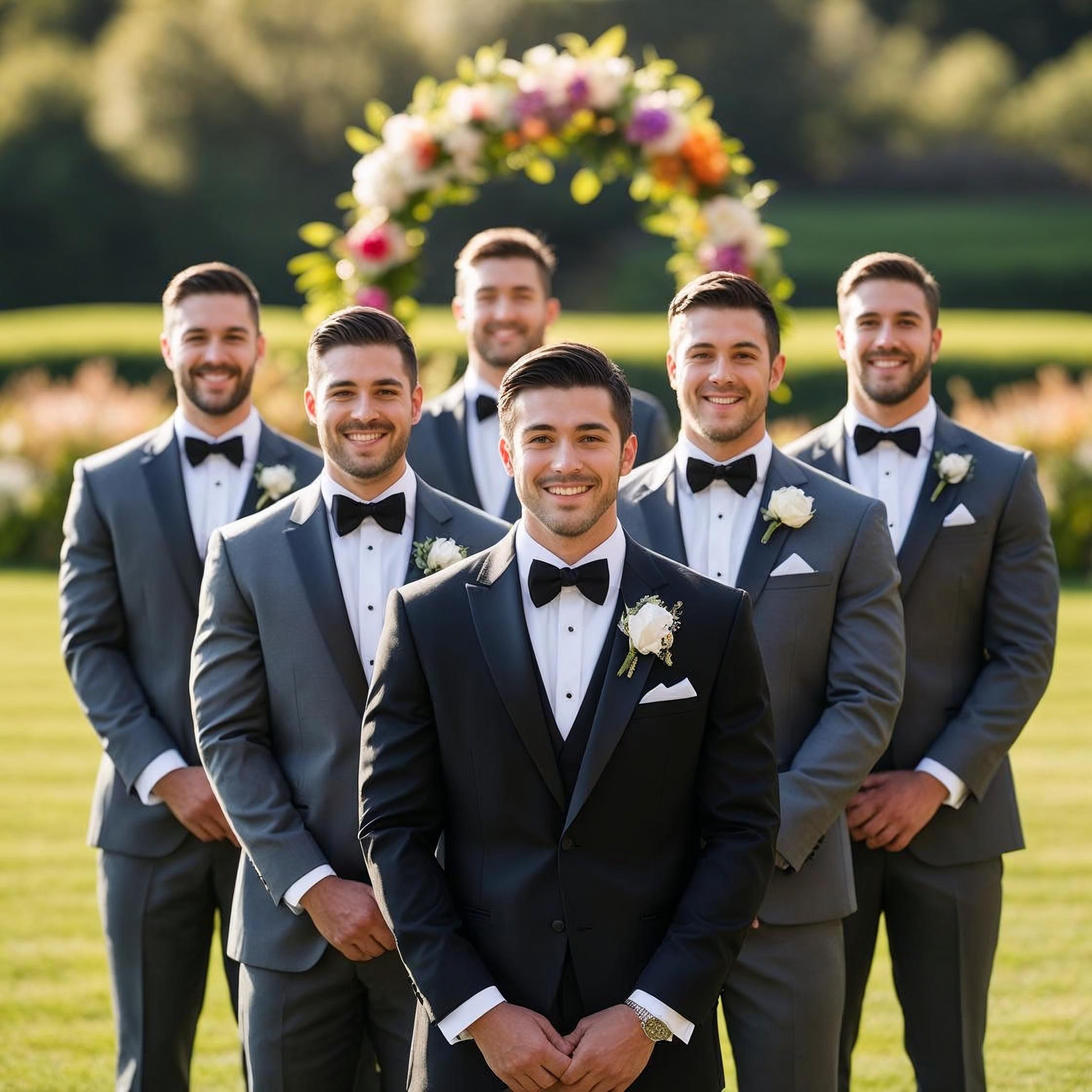 Custom wedding tuxedos available in any color or style made to order for grooms and groomsmen designed by Zane with shipping and fittings available