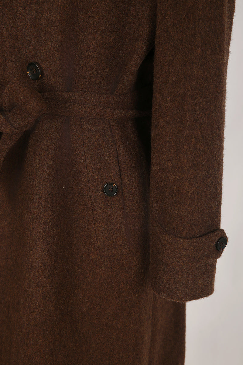 Dario Chocolate Wool Overcoat