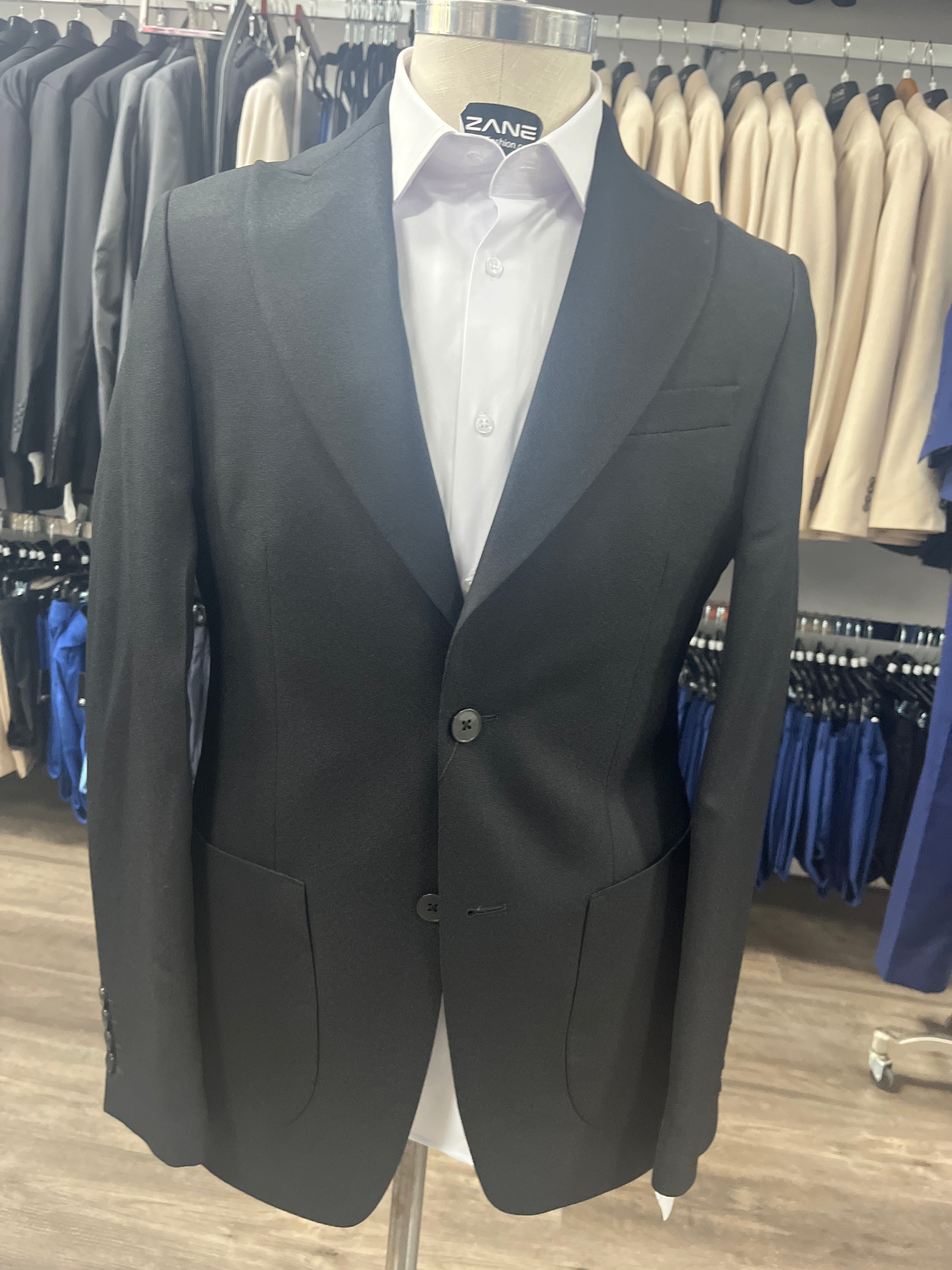 510611 - Slim Sport Coat Black Patch Pockets