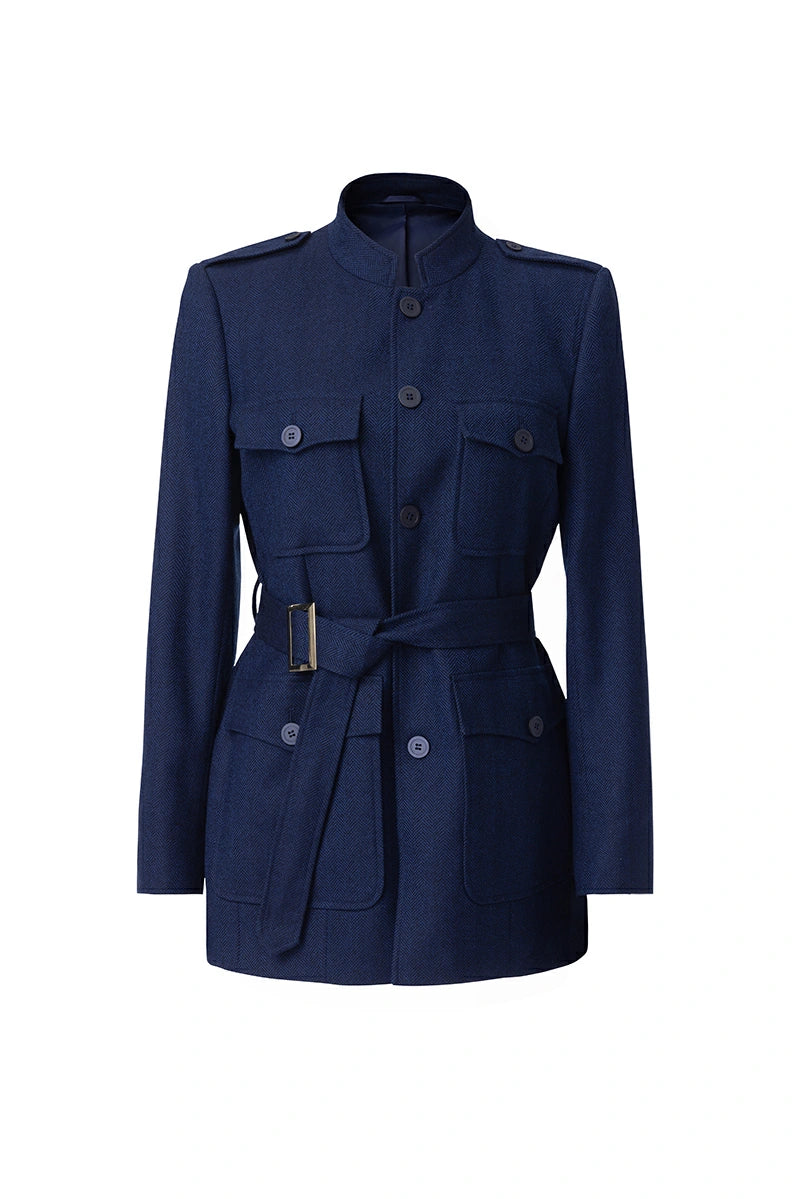 Herringbone Weave Women's Wool Jacket