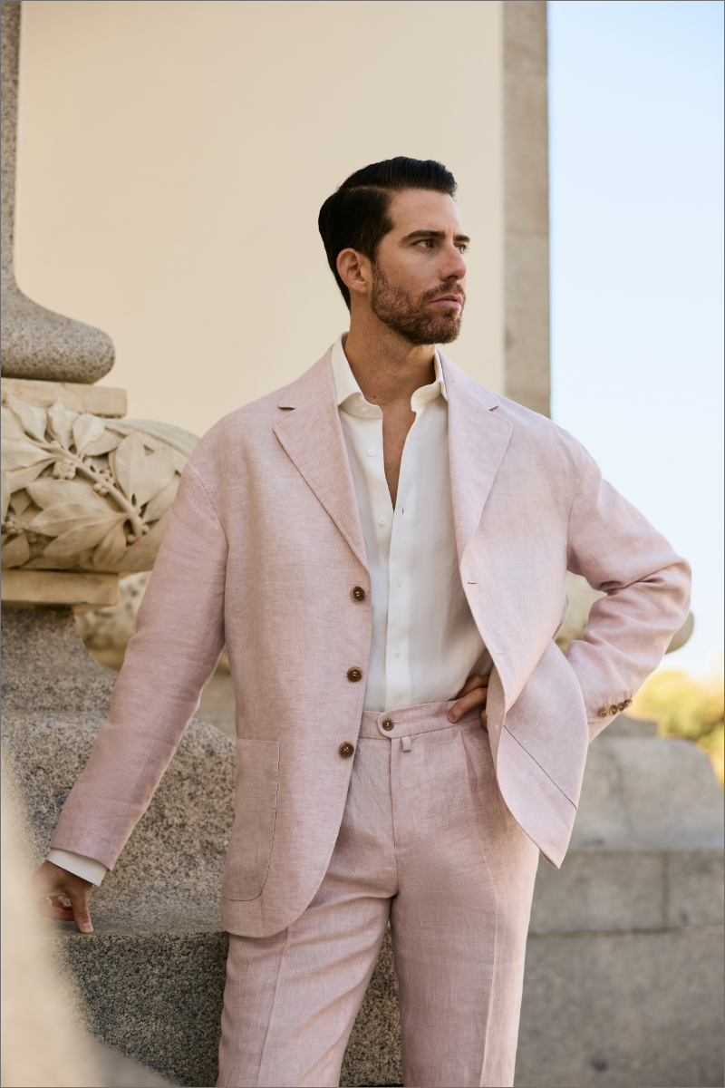 Everett Blush Linen Jacket
