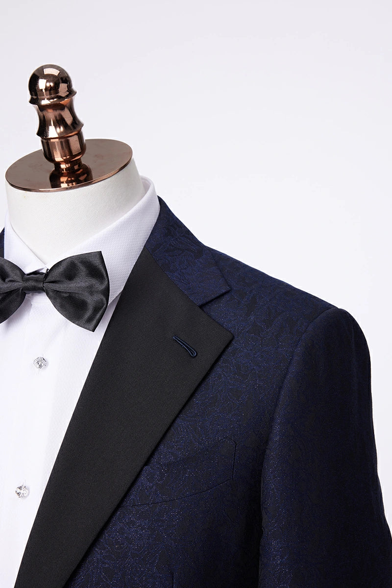 Midnight Navy Jacquard Tuxedo Jacket