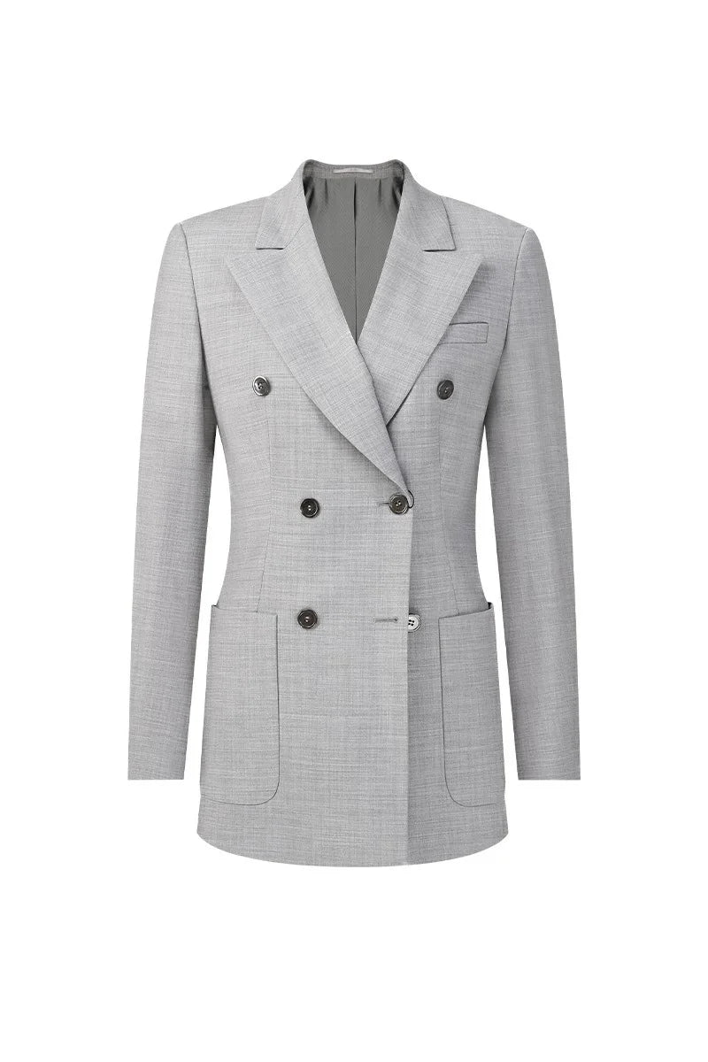 Milano Light Grey Wool Women's Blazer