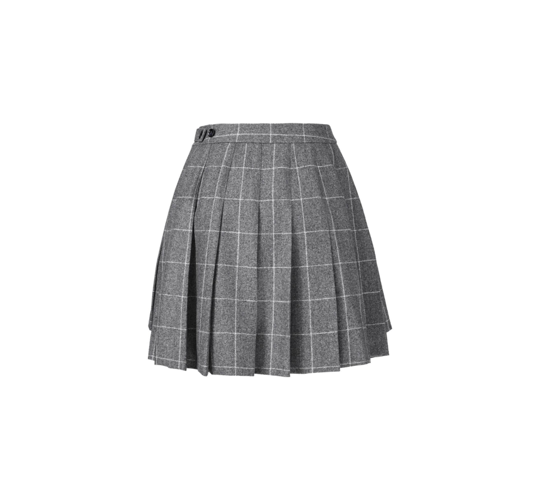 Highland Plaid Wool Skirt
