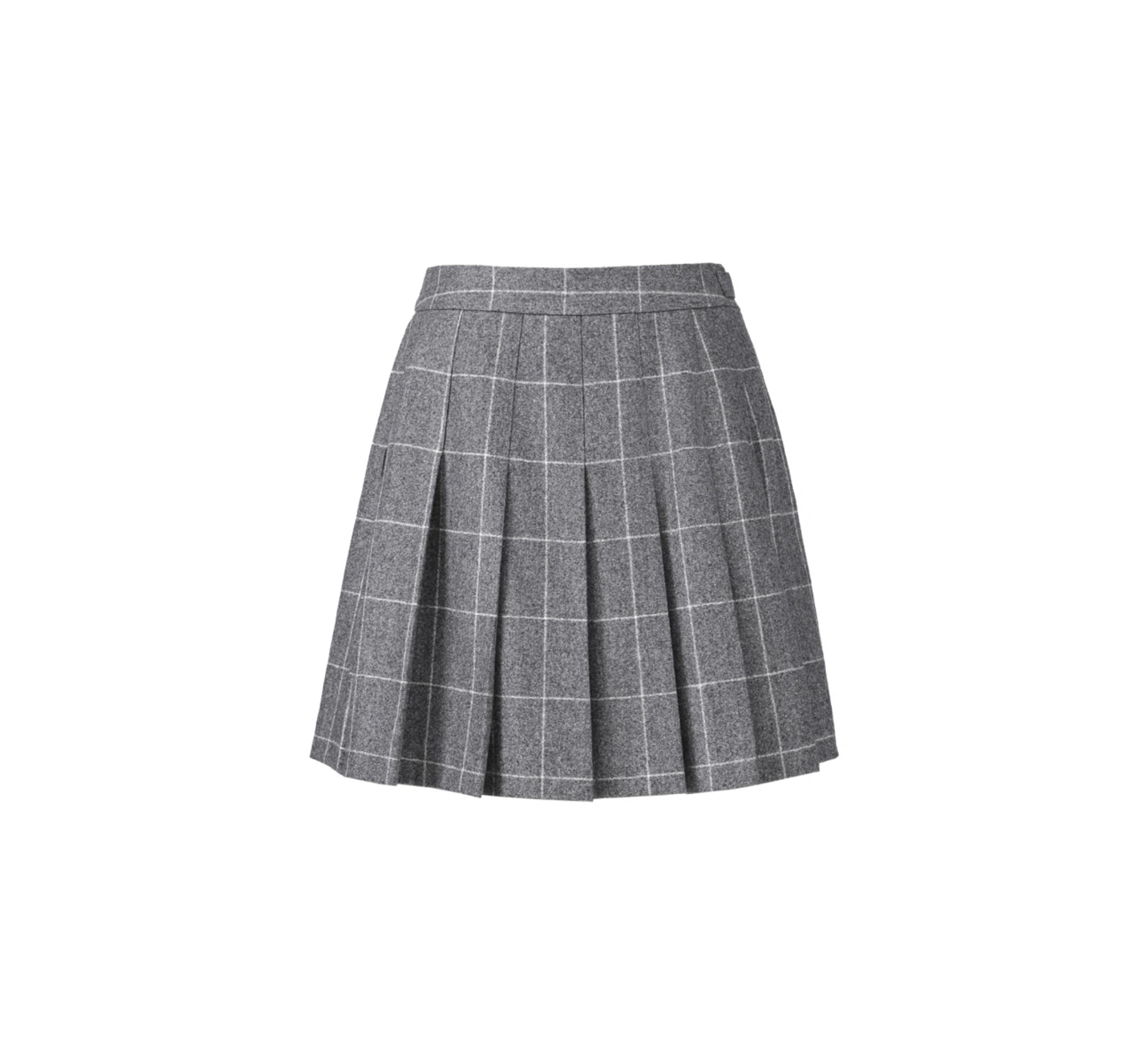 Highland Plaid Wool Skirt