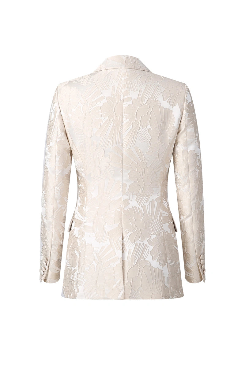 Ivory Flora Jacquard Women's Blazer