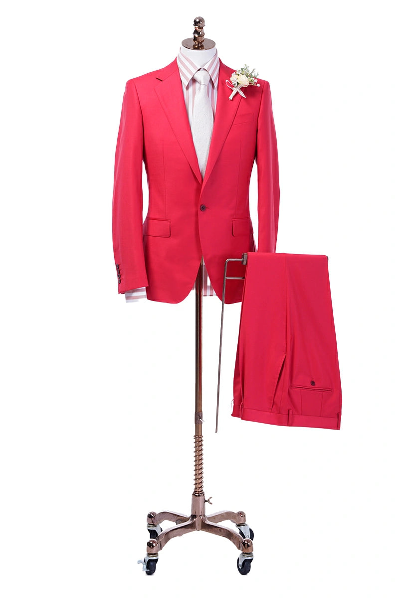 Enrico Red Wool Suit