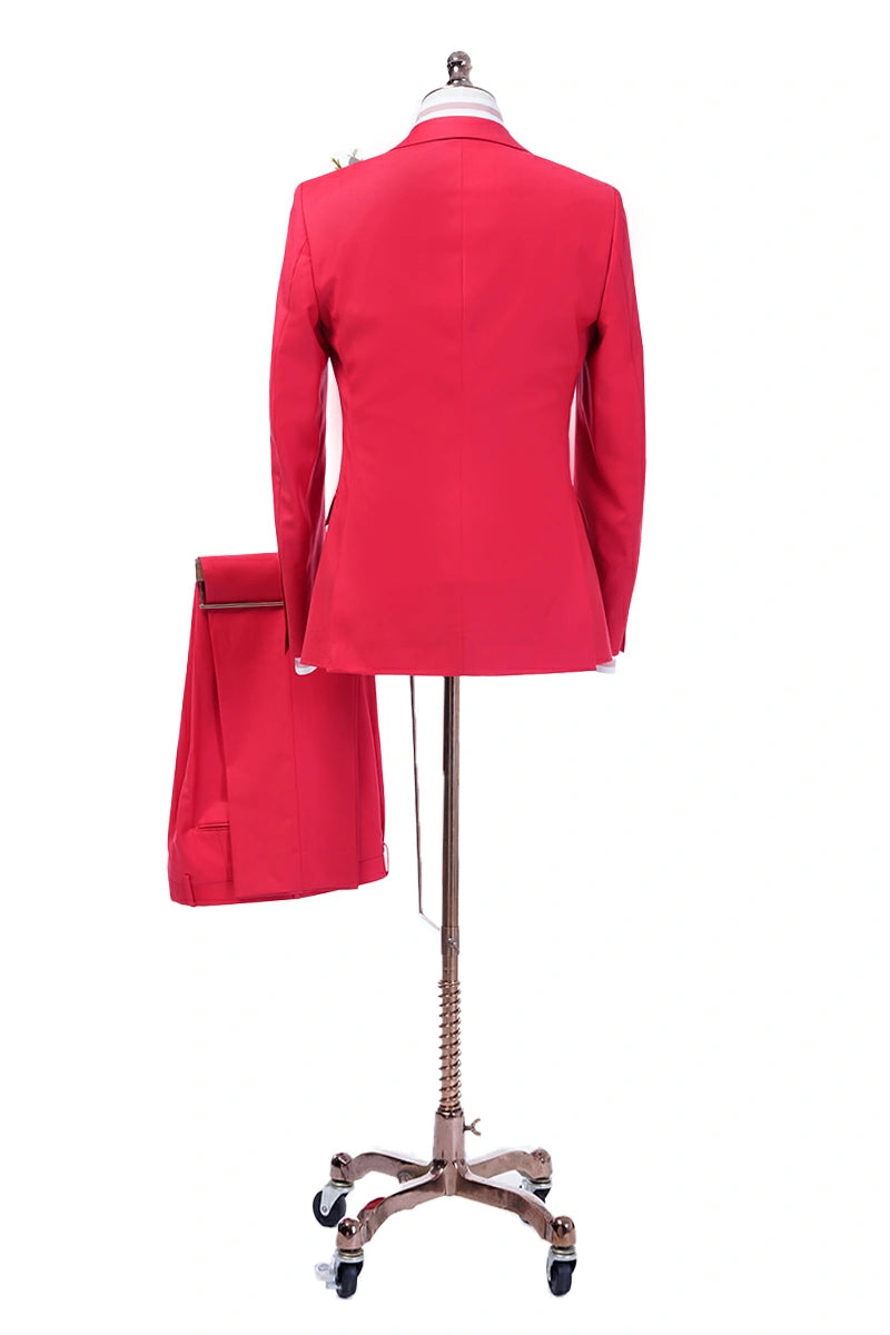 Enrico Red Wool Suit