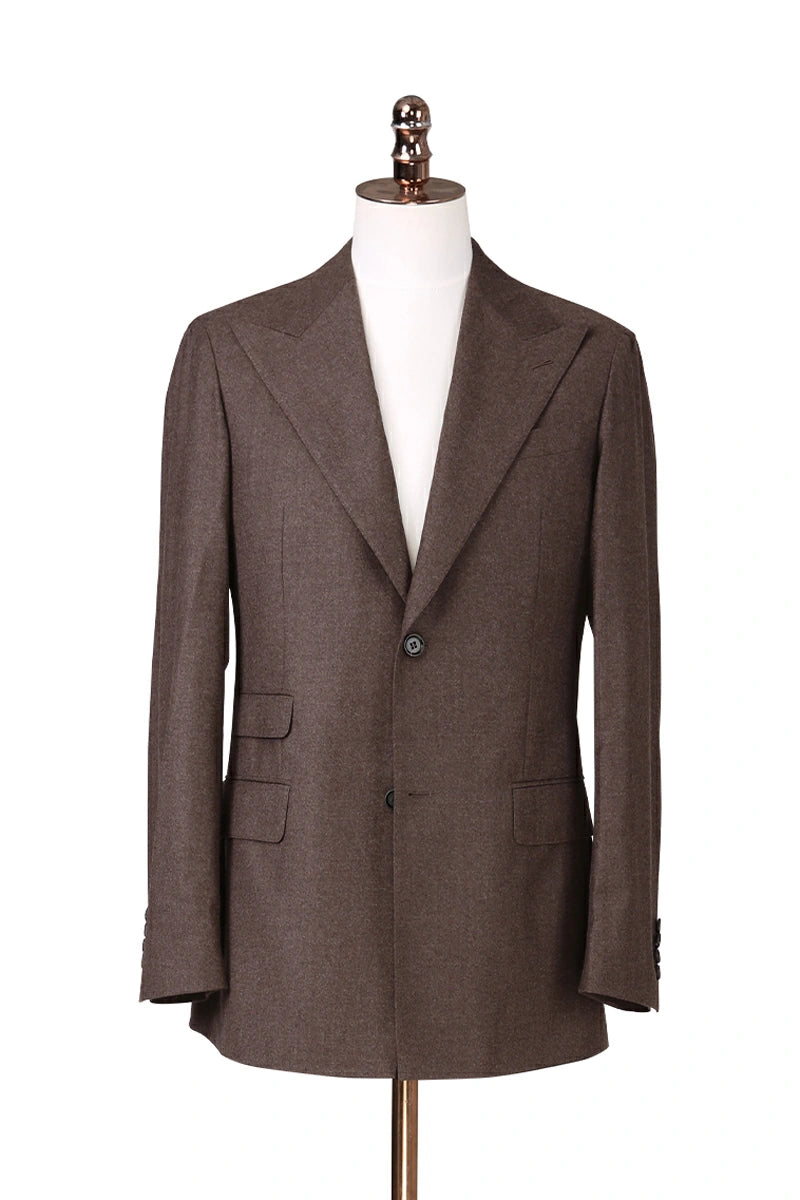 Savile Row Classic Brown Italian Wool Men's Suit