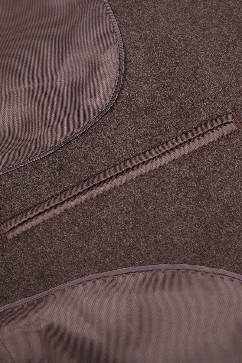 Savile Row Classic Brown Italian Wool Men's Suit