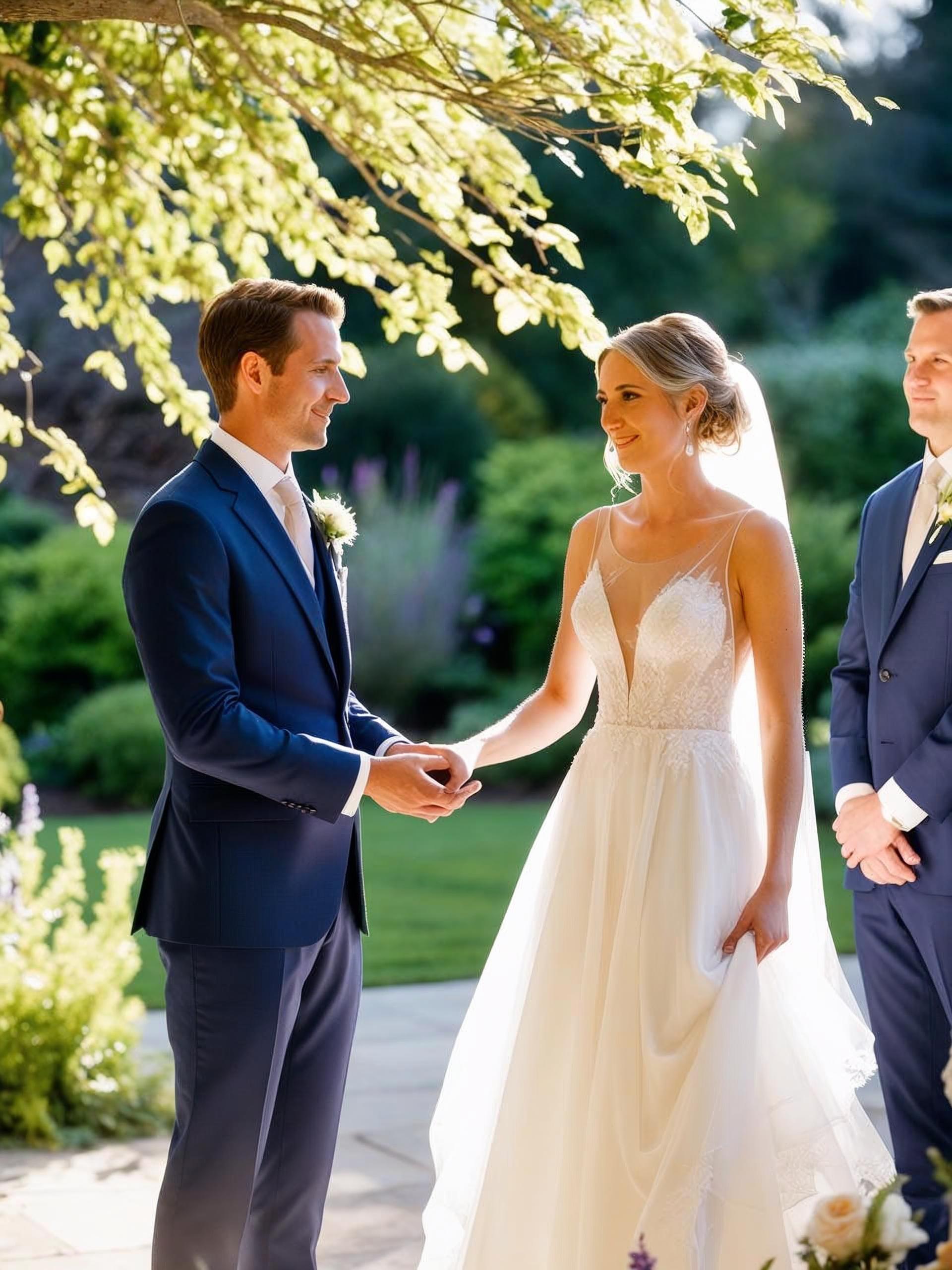 Groom wearing a classic blue wedding suit at outdoor ceremony in Jacksonville Florida#weddingstyle2025 #groomstyle #customsuit #jacksonvilleflorida #zaneexclusive