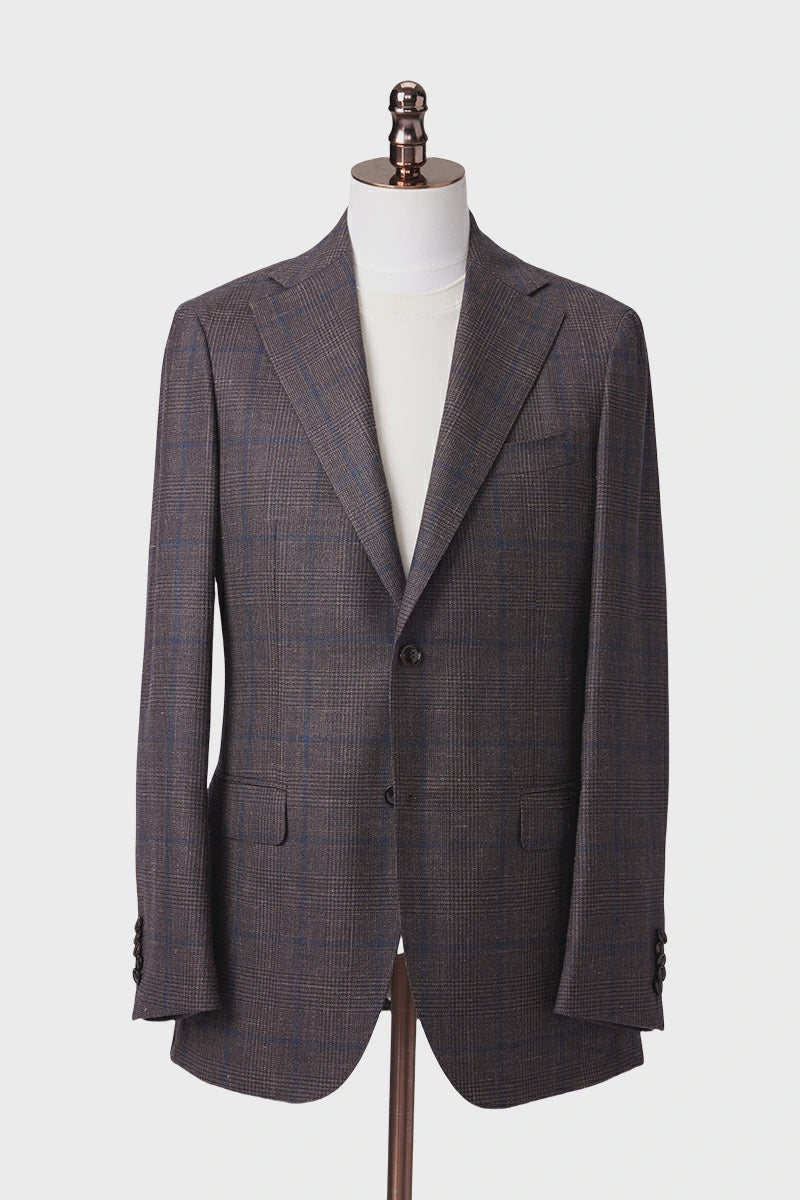 Royal Plaid Wool-Silk Blend Jacket