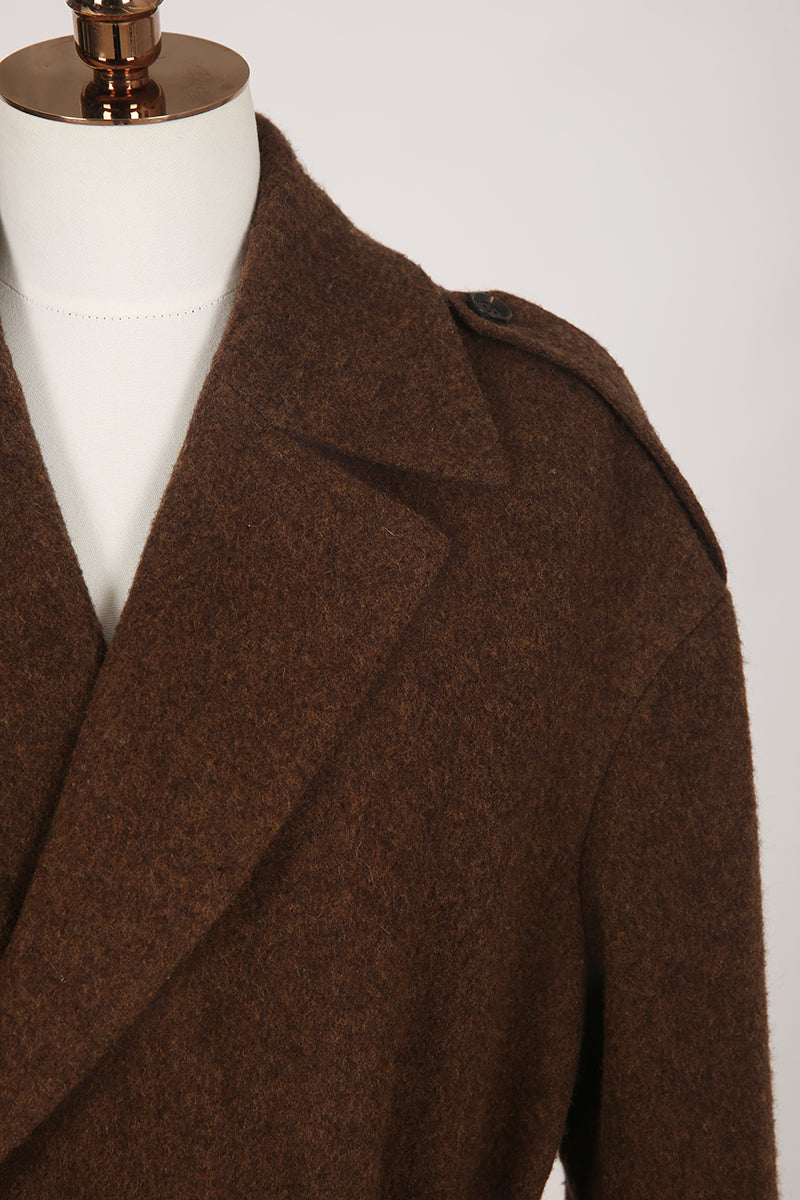 Dario Chocolate Wool Overcoat