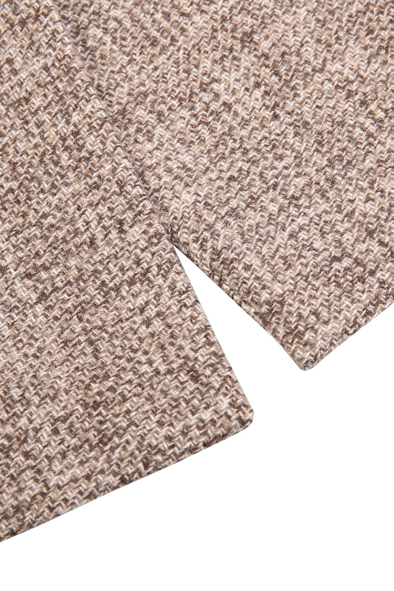 Marion Khaki Wool Blend Tweed Overcoat