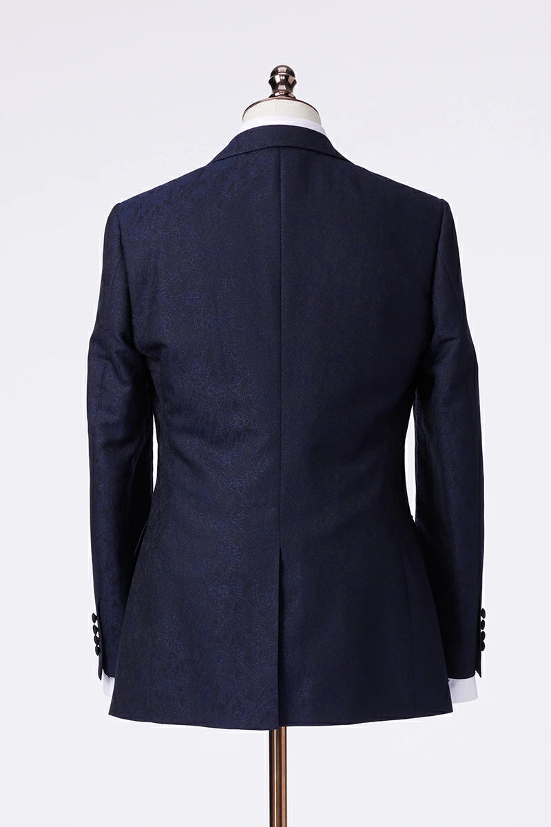 Midnight Navy Jacquard Tuxedo Jacket