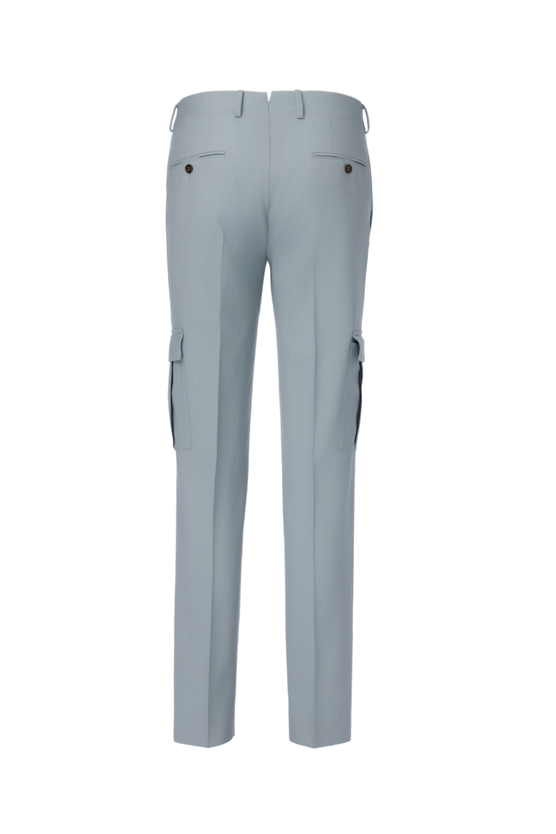 Preston Blue Wool Stretch Trousers