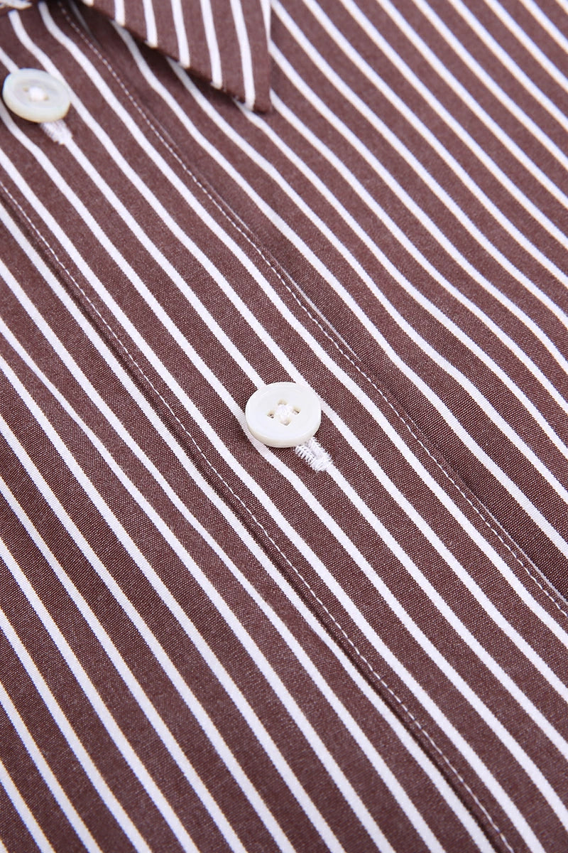 Savile Row Striped Cotton Women's Shirt Dress