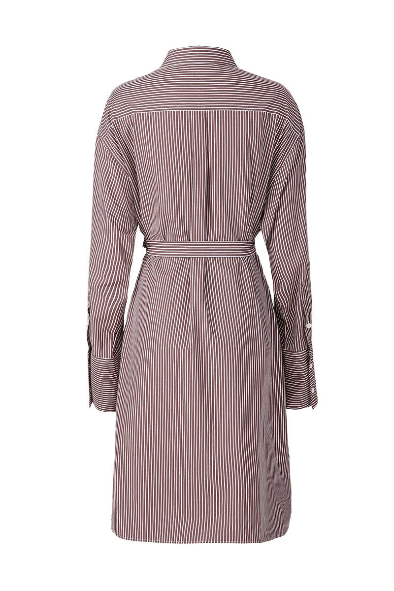 Savile Row Striped Cotton Women's Shirt Dress