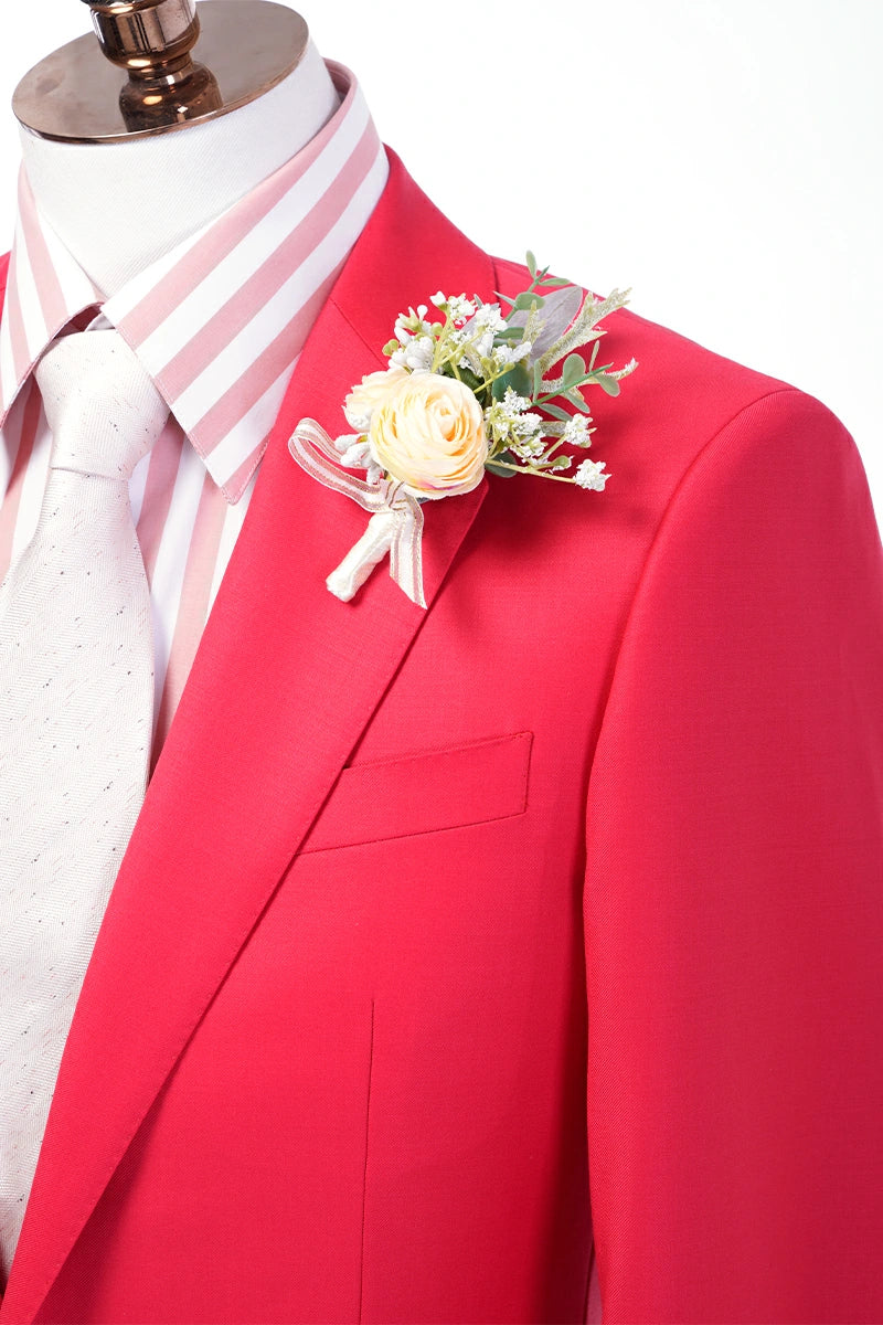 Enrico Red Wool Suit