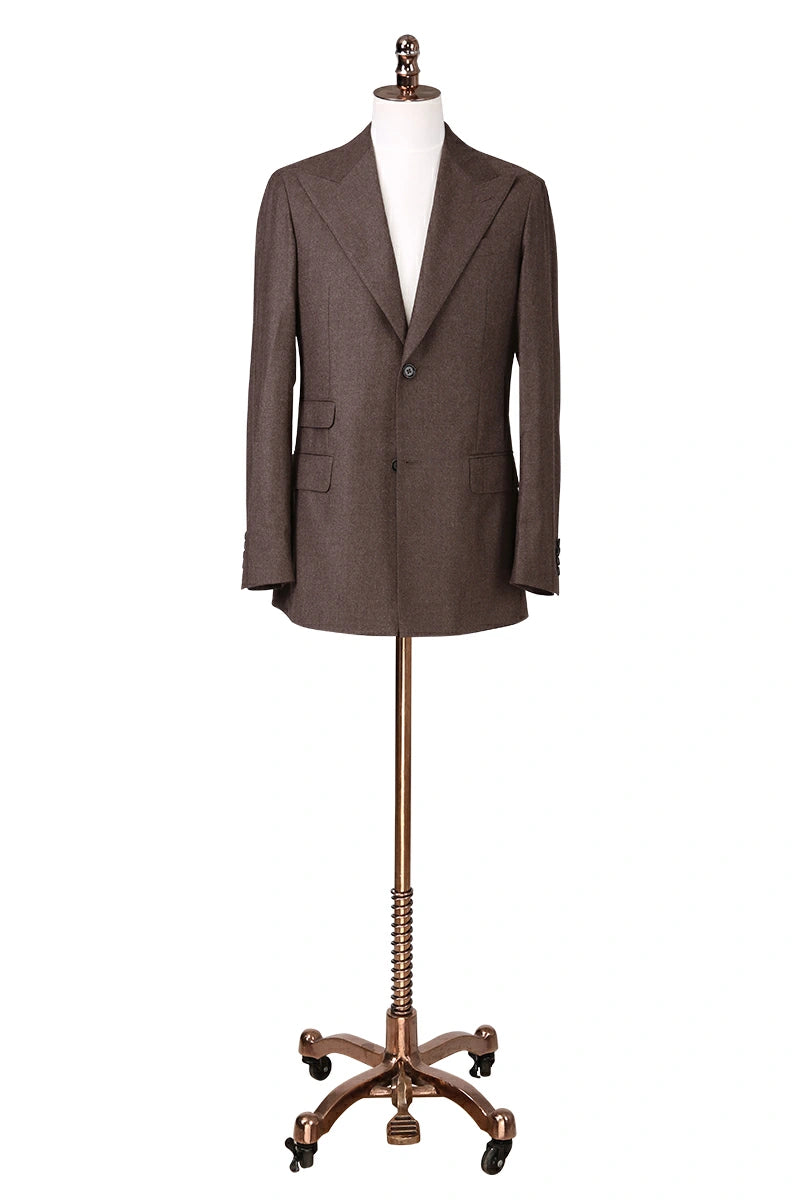 Savile Row Classic Brown Italian Wool Men's Suit