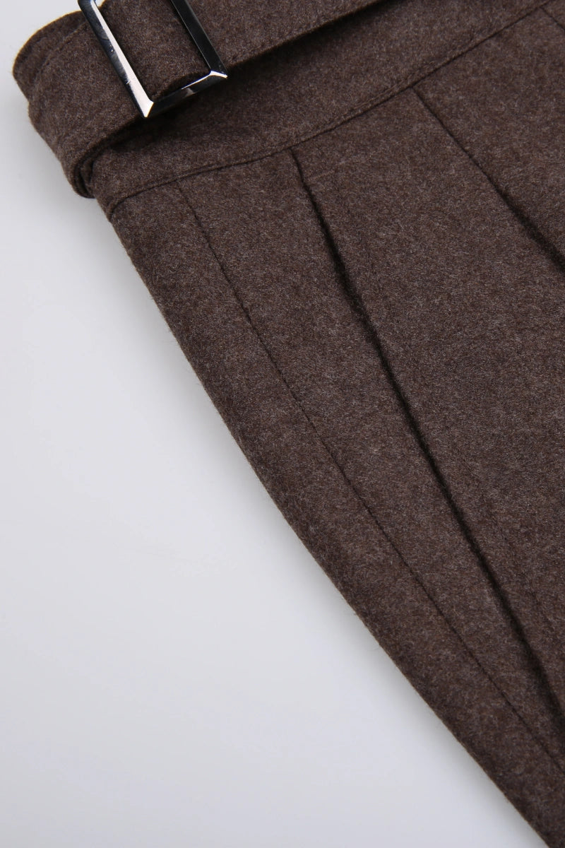 Savile Row Classic Brown Italian Wool Men's Suit