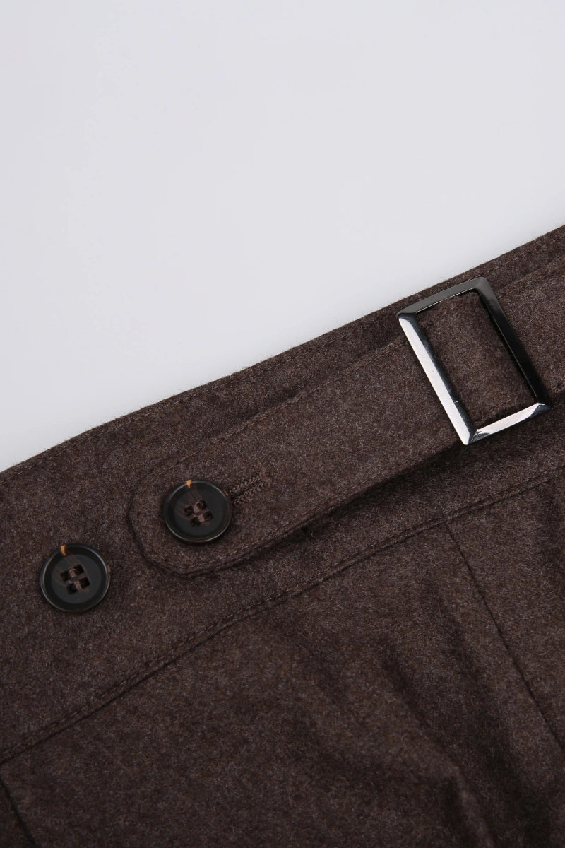 Savile Row Classic Brown Italian Wool Men's Suit