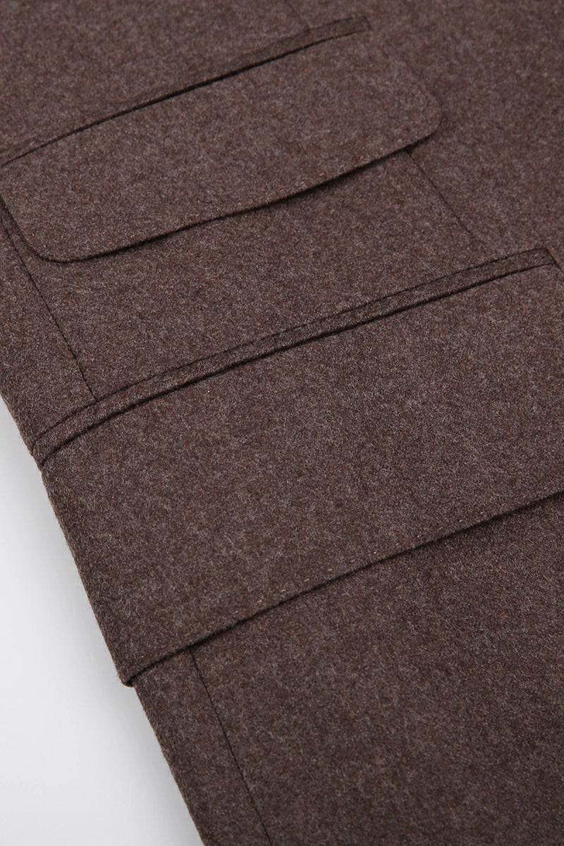 Savile Row Classic Brown Italian Wool Men's Suit