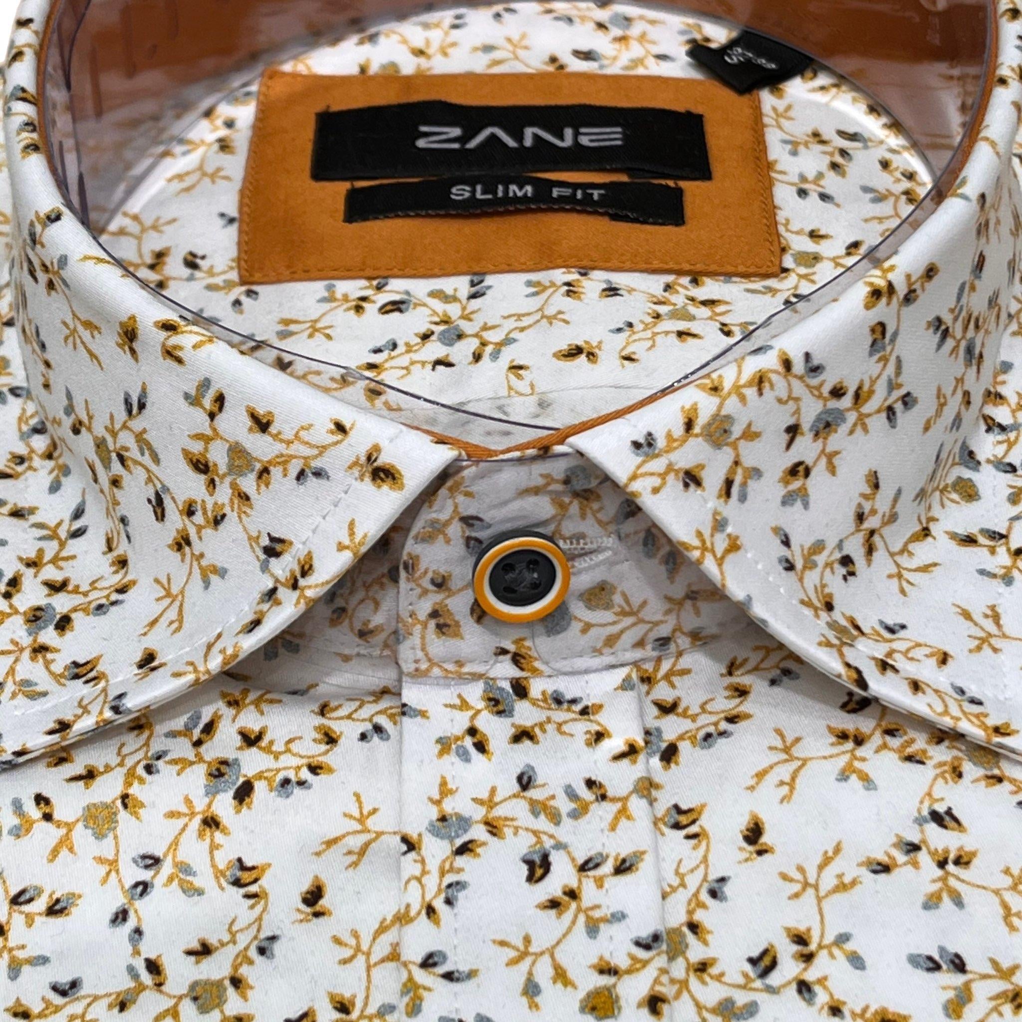 880286 White Floral Slim Shirt